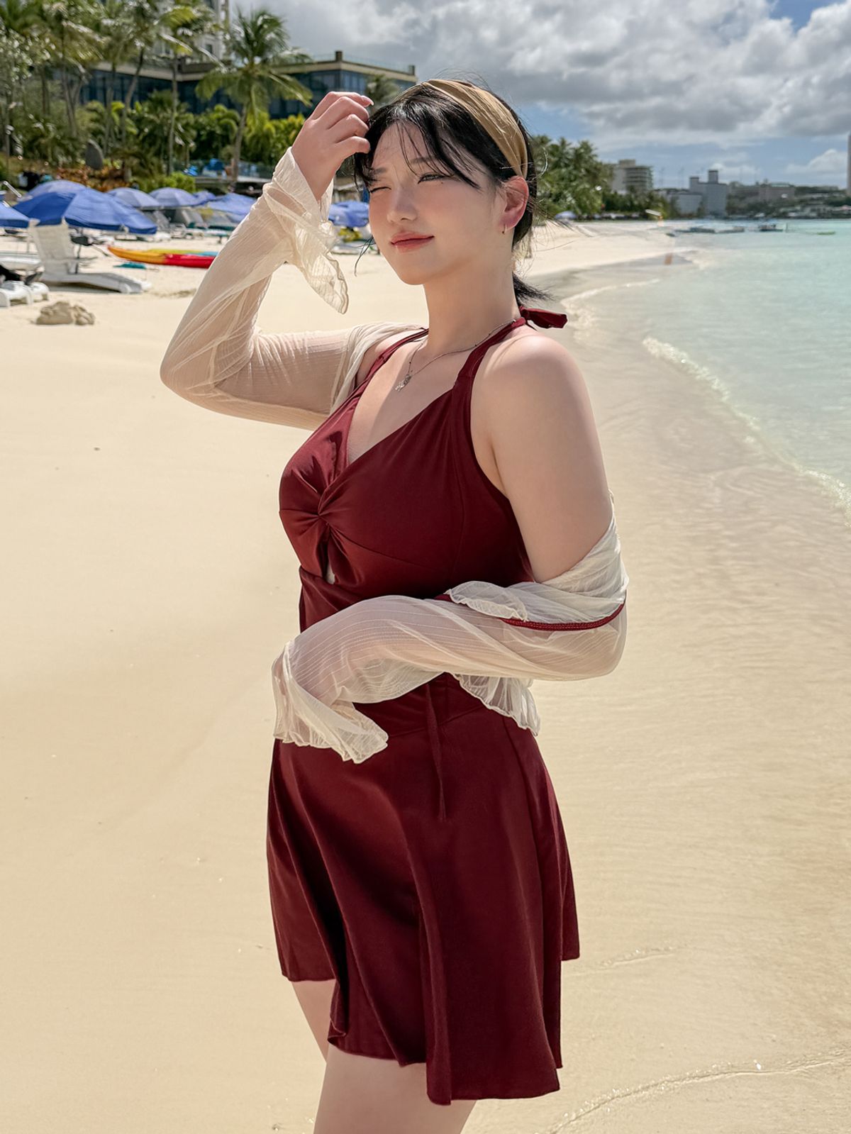 비키비키(BIKIBIKI) 카멜리아 2pcs 원피스 수영복 빅사이즈