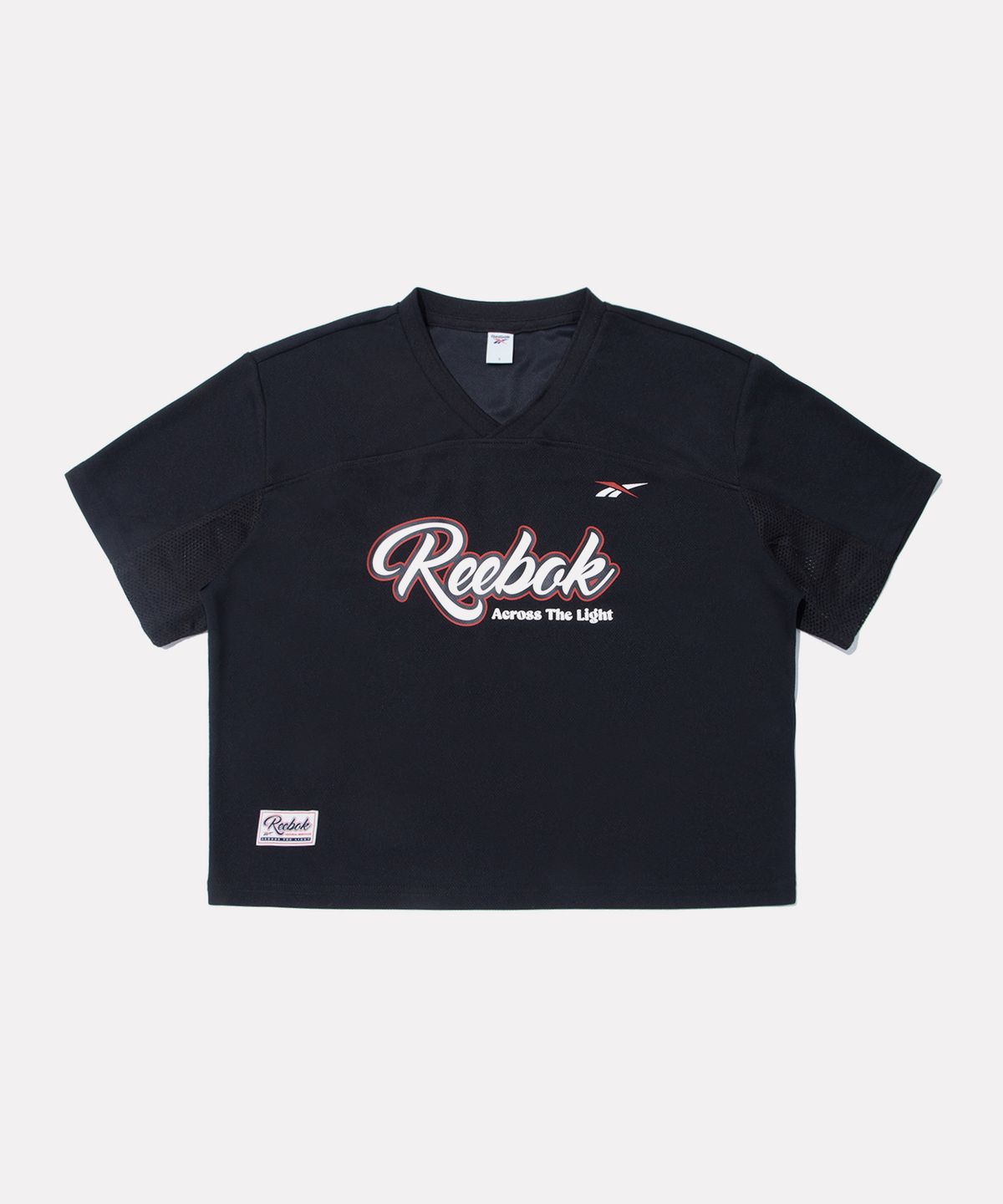 리복(REEBOK) 어센틱 로고 컬러블록 반팔티 (W) - 블랙