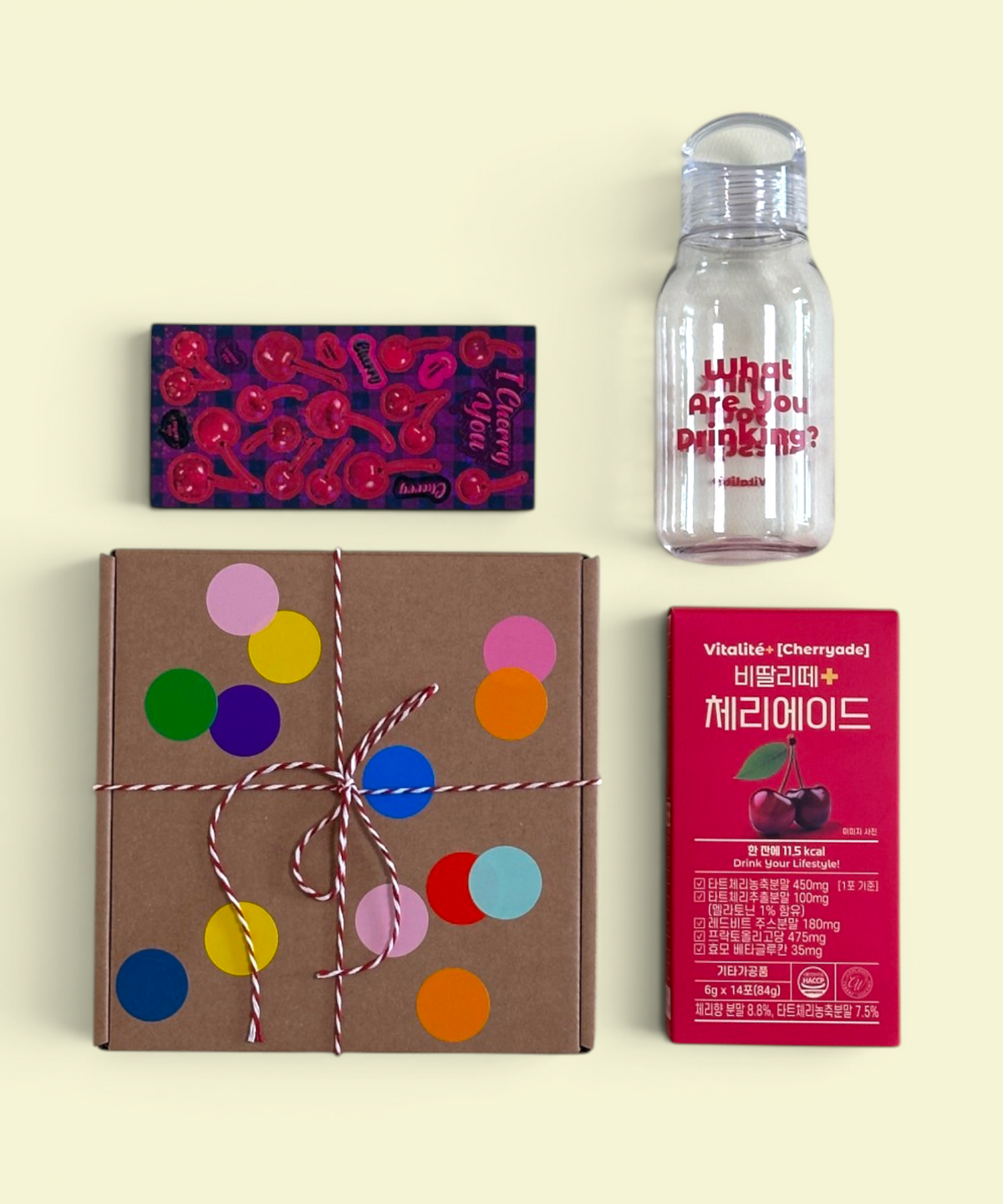 비딸리떼(VITALITE) [Lifestyle Box E]  체리에이드1박스 & 전용보틀 & 스티커 선물세트