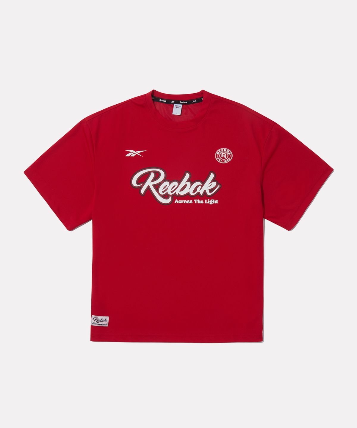 리복(REEBOK) 어센틱 로고 쿨링 반팔티 - 레드