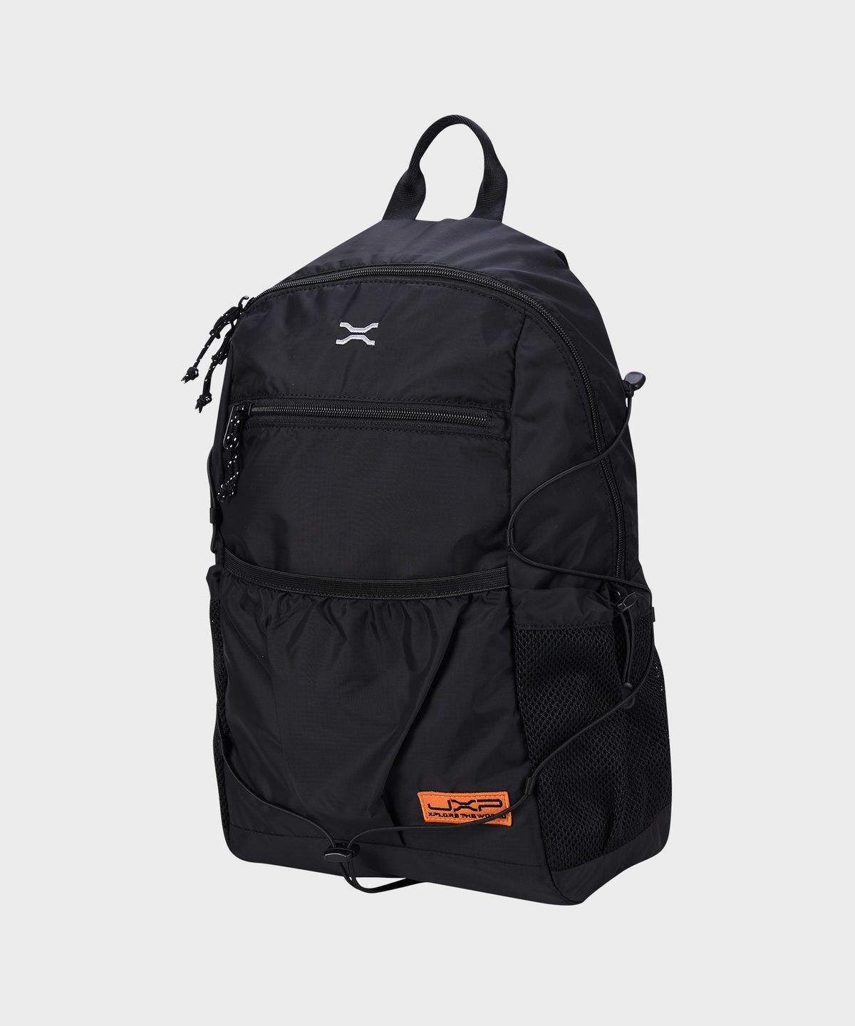제이엑스피(JXP) Exposed Zipper Mesh Pocket Backpack (JR0GAU071BK)