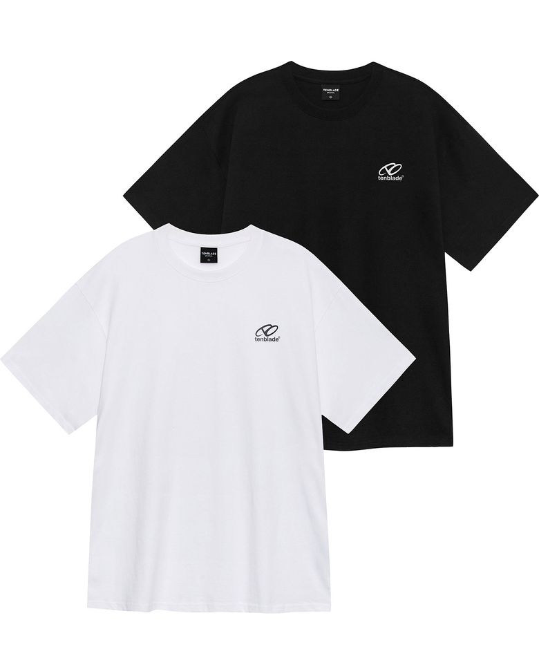 [2PACK] 모노 듀얼 심볼 티셔츠 세트 세미오버핏