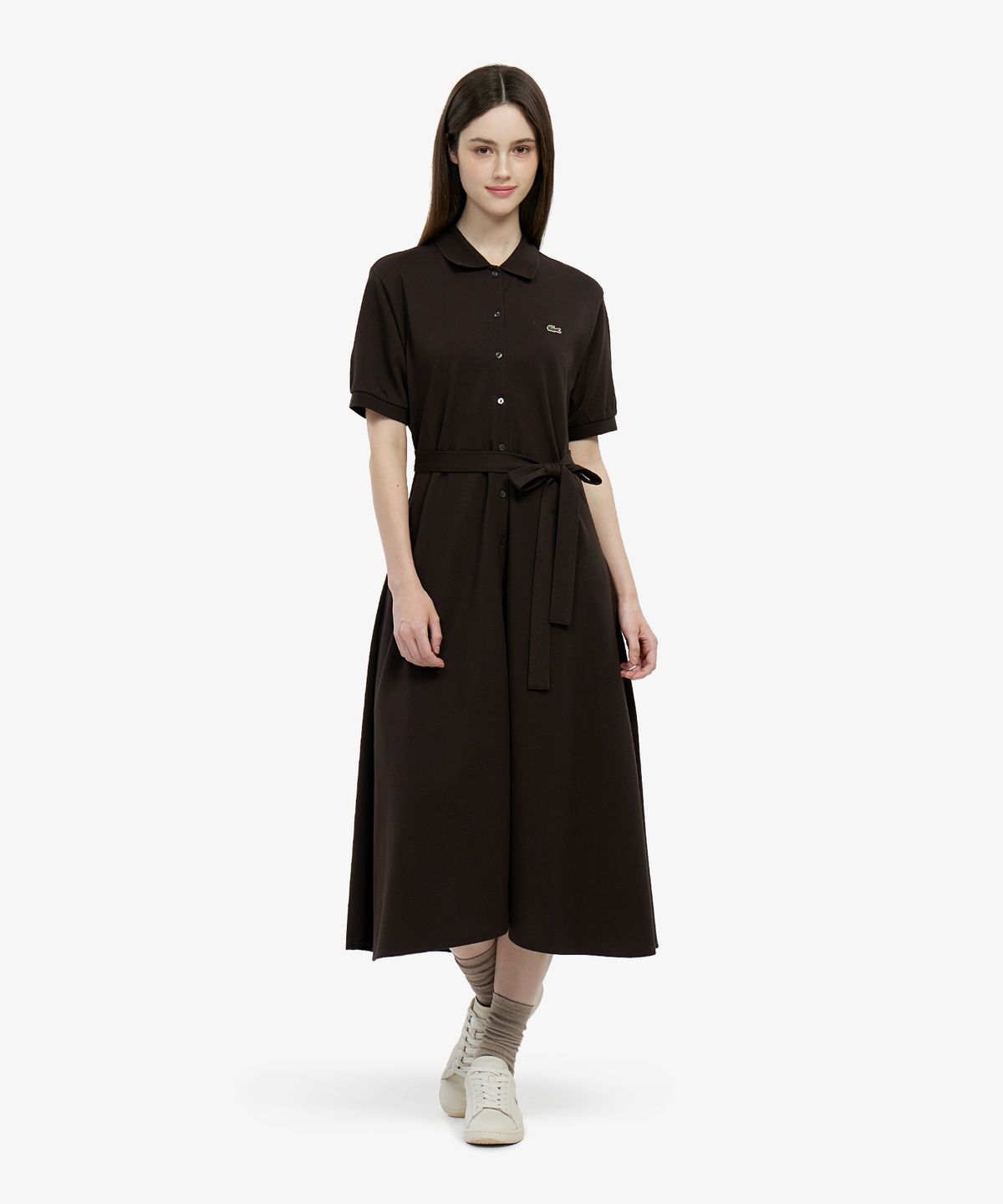 라코스테(LACOSTE) 여성 핏앤플레어 반팔 피케 드레스 EF211E-56G 3LA