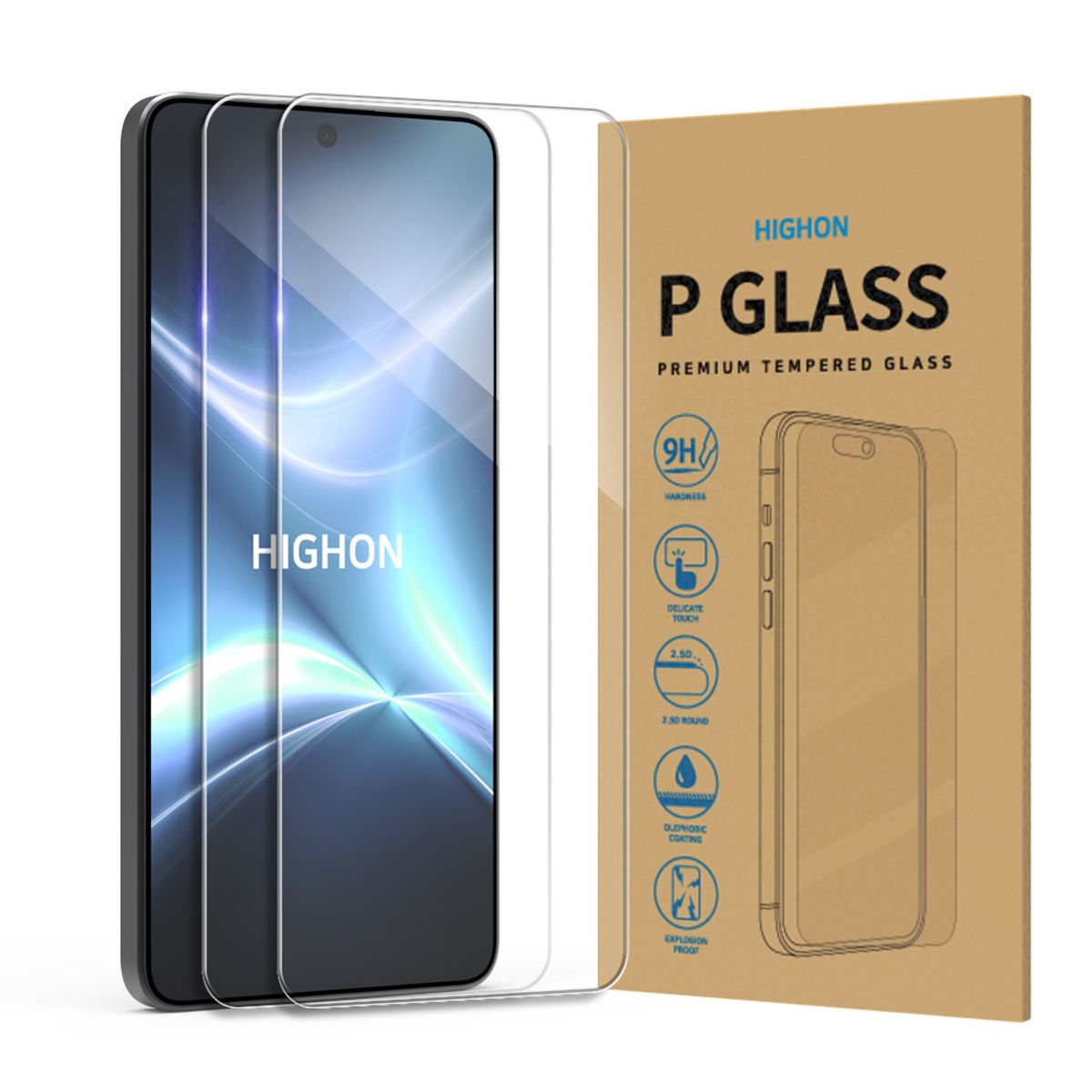 하이온(HIGHON) 샤오미 포코 X8 PRO MAX 초음파 지문인식 강화유리 액정보호 필름 1+1매