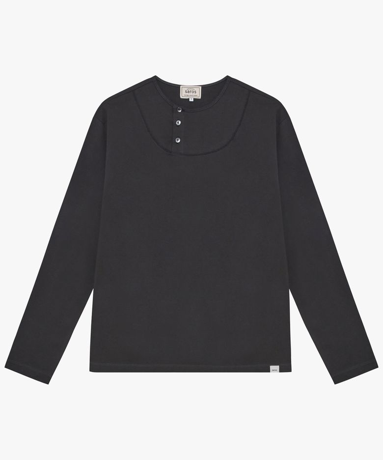 Saros Button Sleeve - Charcoal(2)