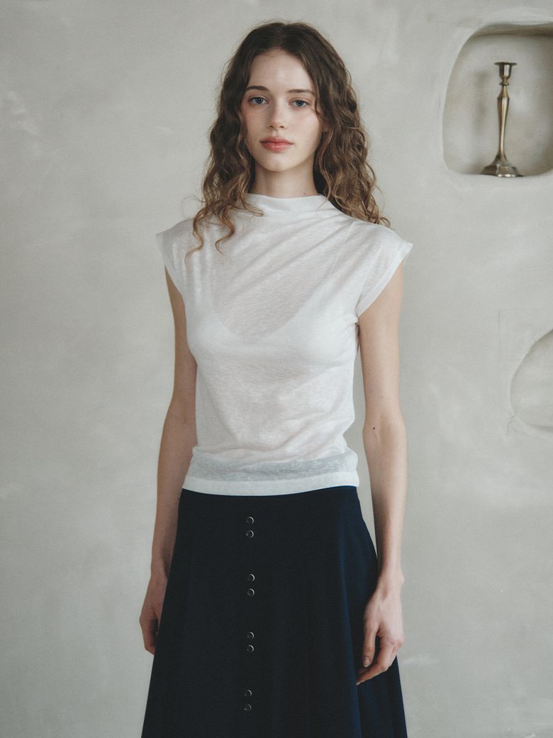 MARGARET half turtleneck T-shirt_IVORY