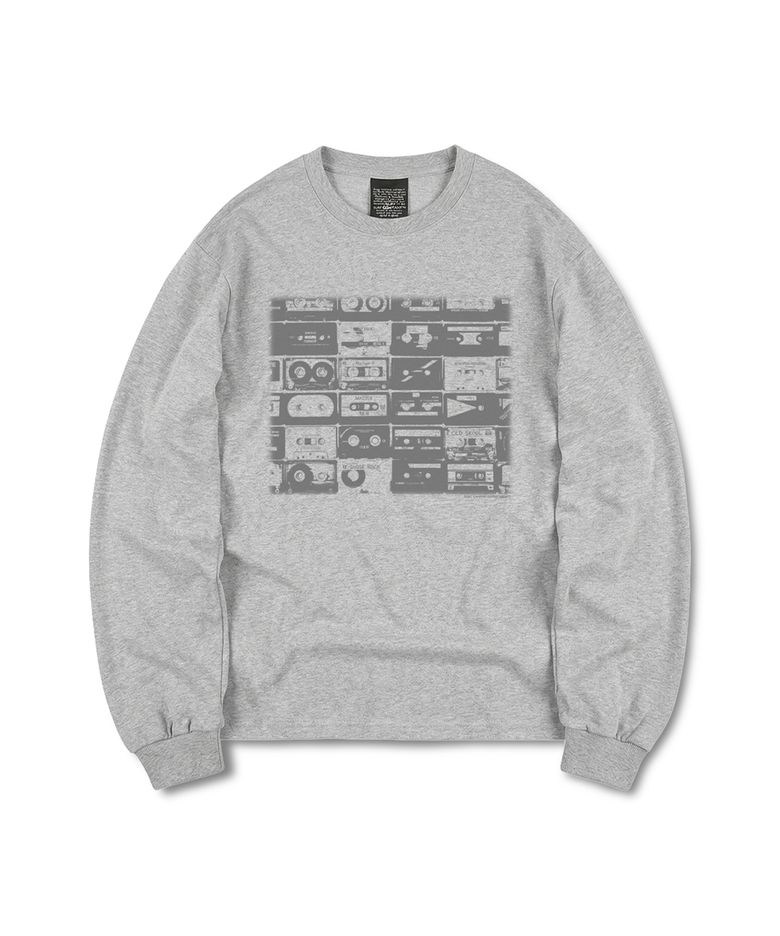 TAPE LONG SLEEVE TEE (GREY)