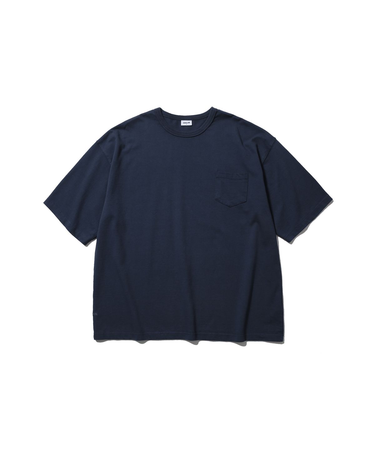 앵글런(ANGLAN) Essential Pocket Half Tee - Navy