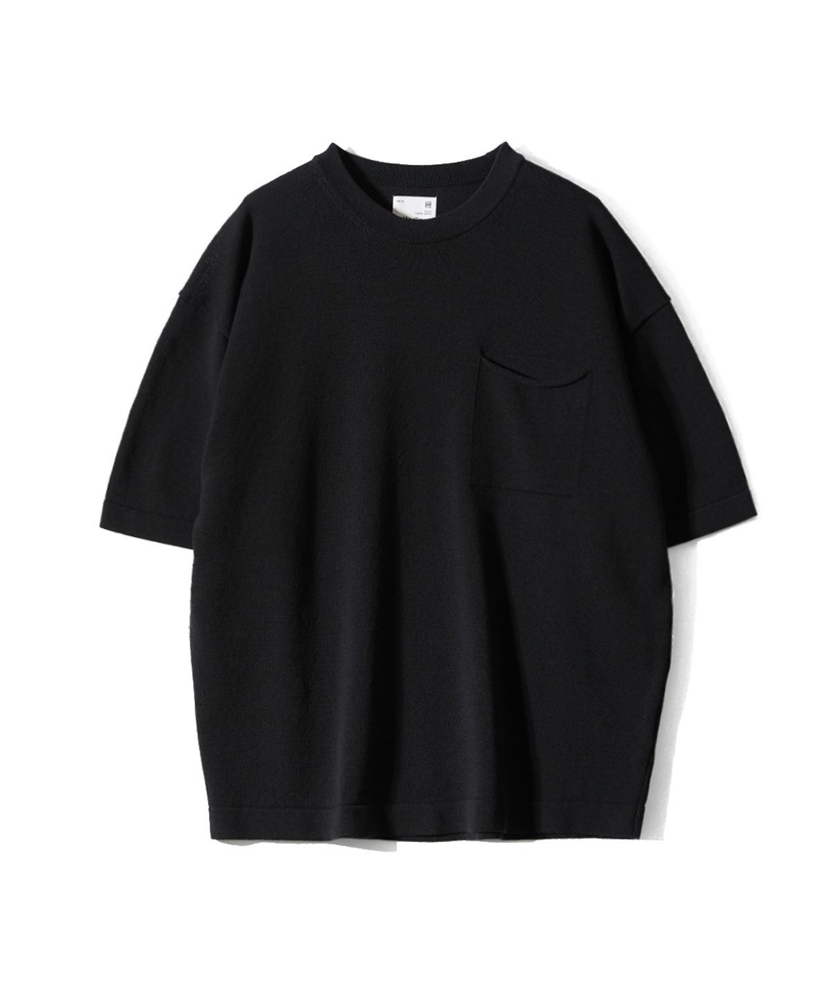 홀리선(HORLISUN) Elm Short Knit Pullover Shirt Black