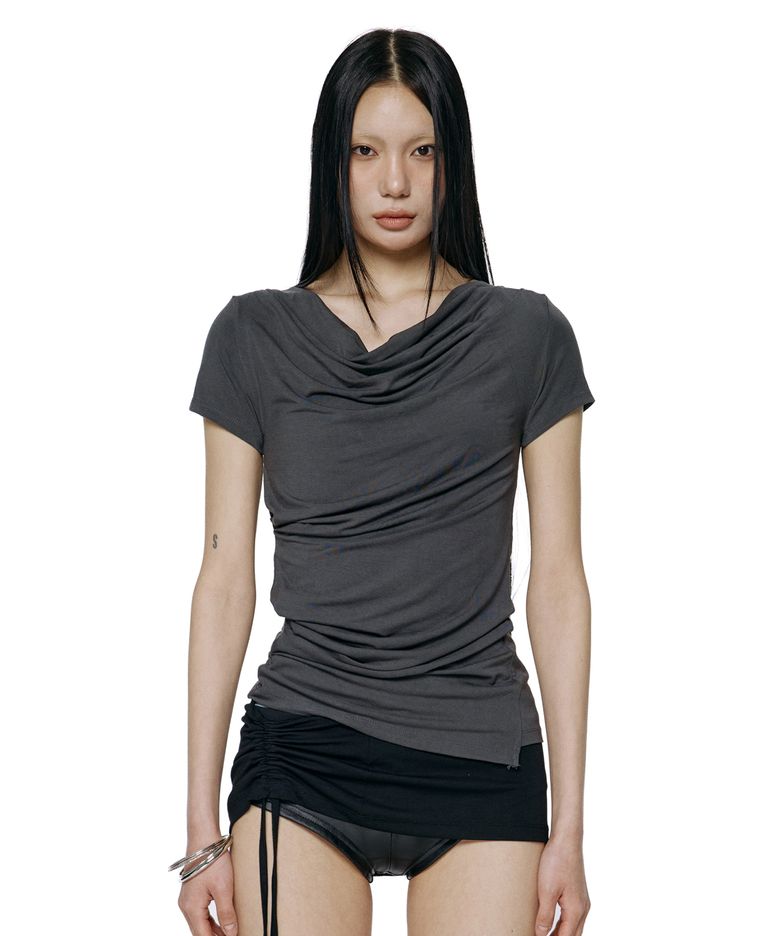 Drape Essential Top - Charcoal