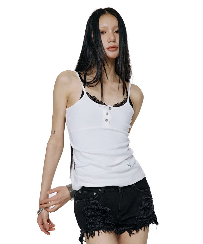 Contour Button Sleeveless - White