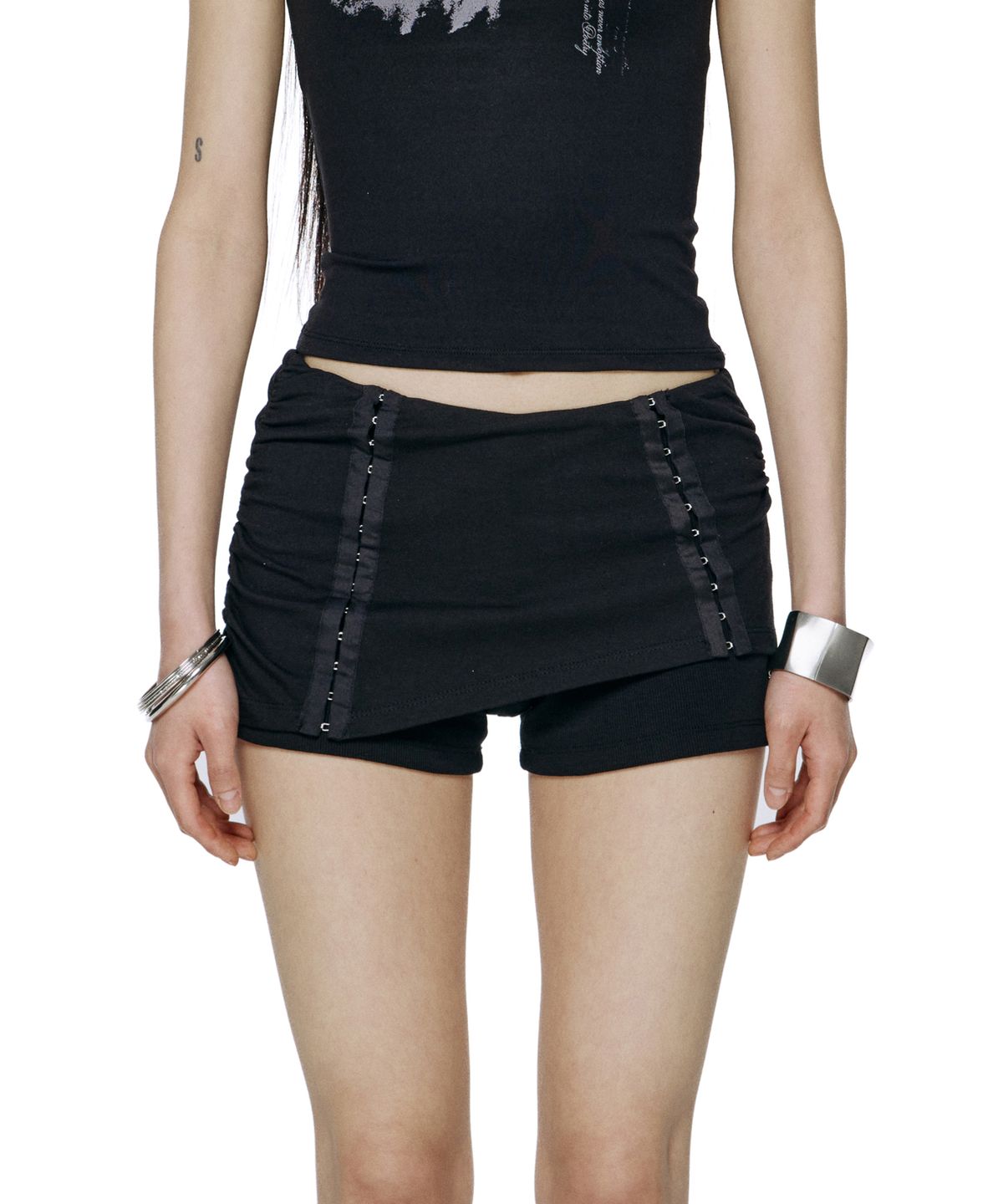 락케이크(ROCKCAKE) Waist Band Layer Shorts - Black