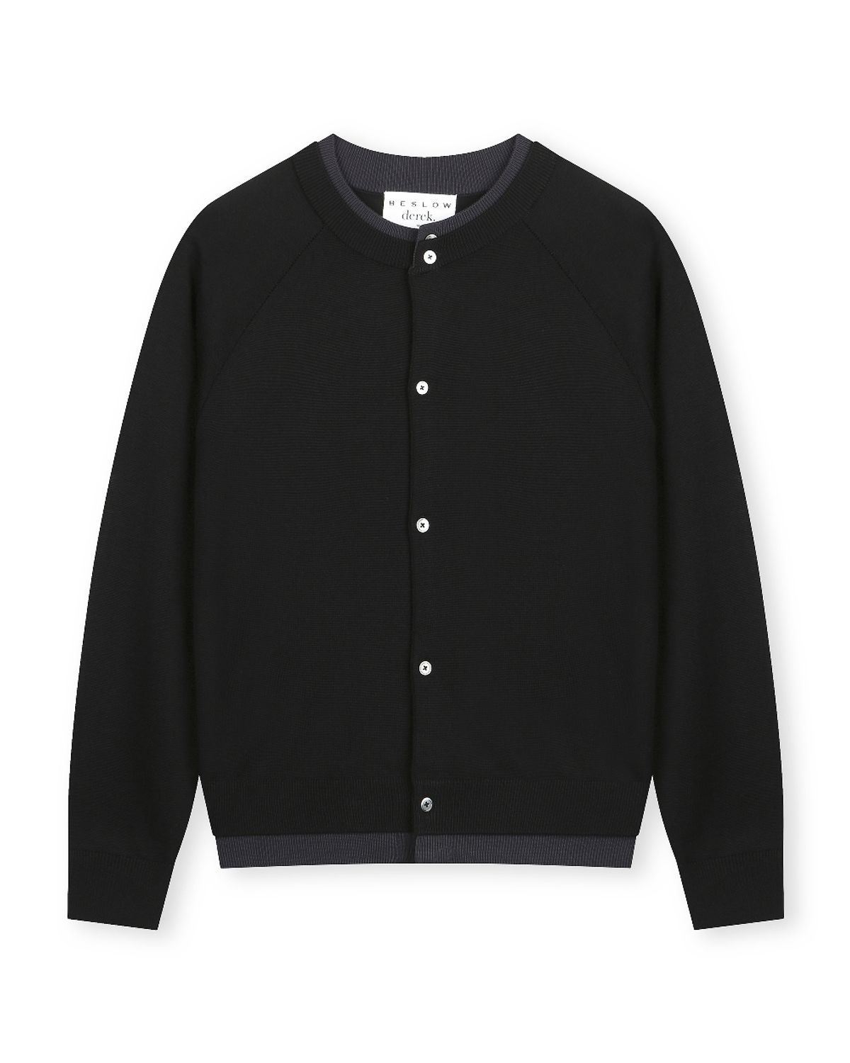 비슬로우(BESLOW) [비슬로우X데릭]LAYERED CREW NECK CARDIGAN BLACK