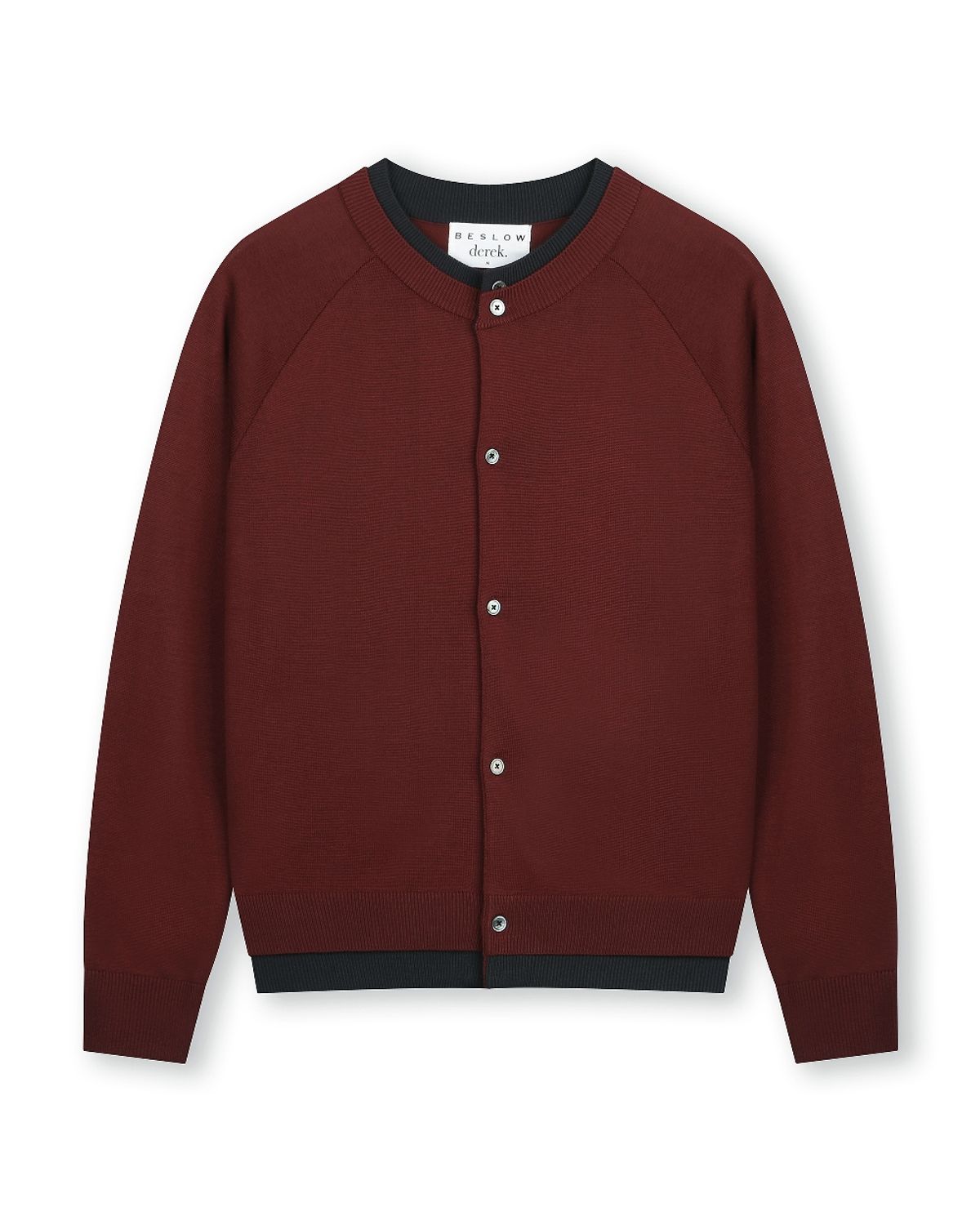 비슬로우(BESLOW) [비슬로우X데릭]LAYERED CREW NECK CARDIGAN BURGUNDY