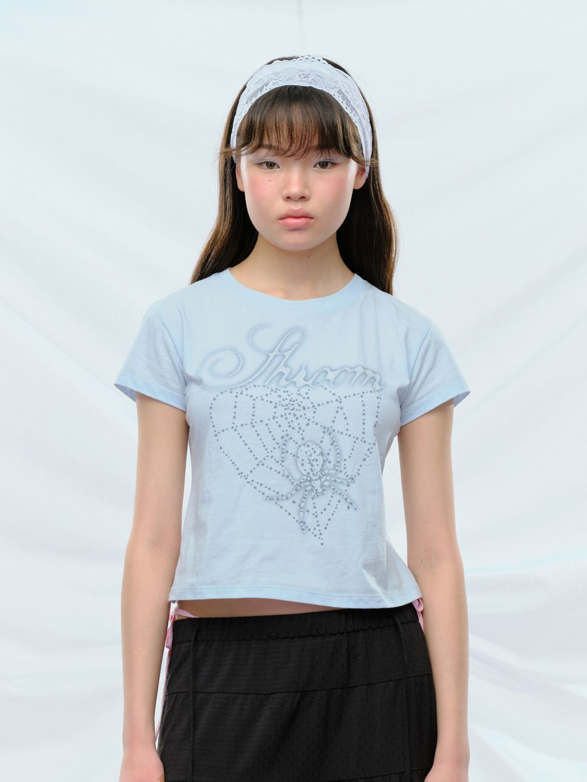 퓨레(PUREE) Crystal Shroom tee Baby blue