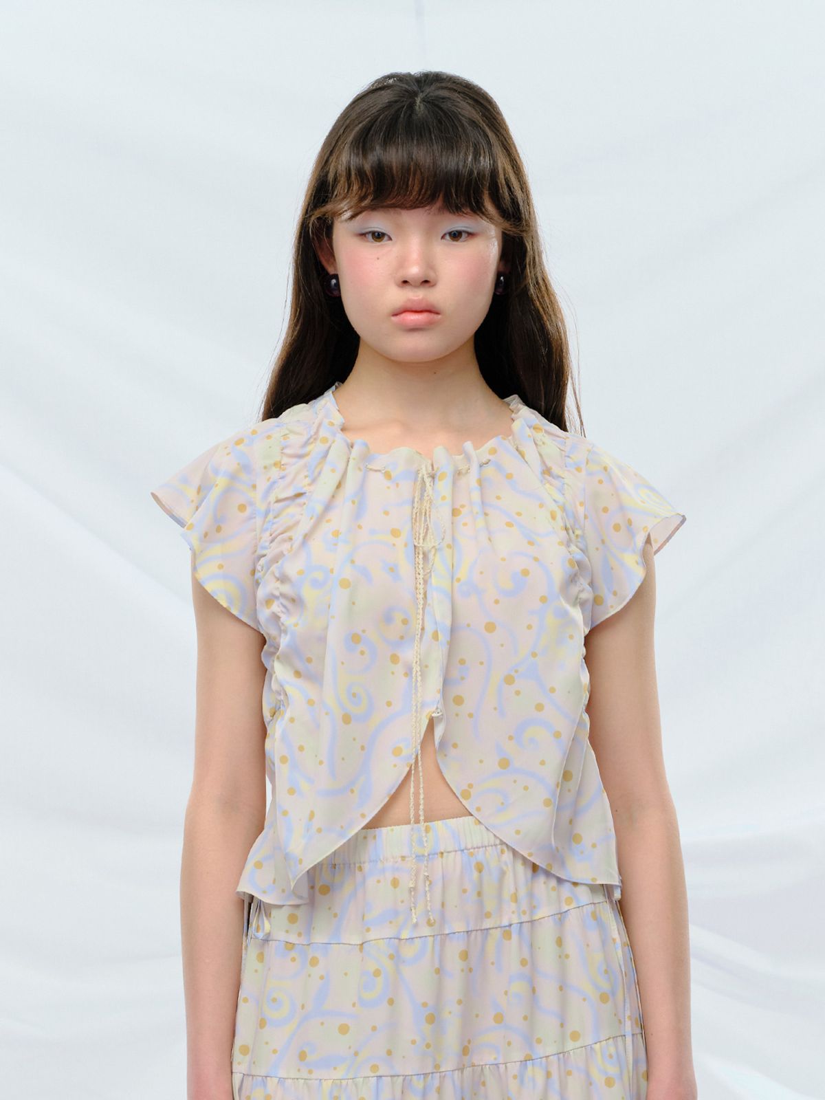 퓨레(PUREE) Fungi Polkadot Blouse Cream