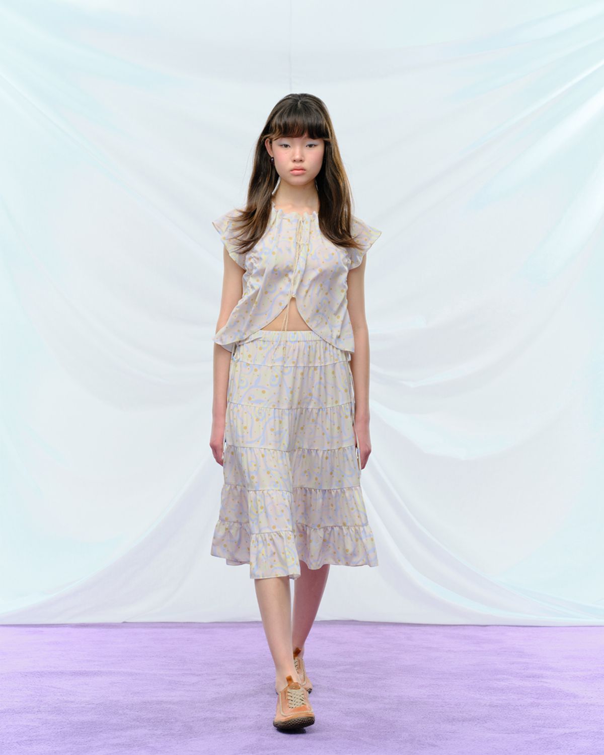 퓨레(PUREE) Fungi Polkadot Skirt Cream
