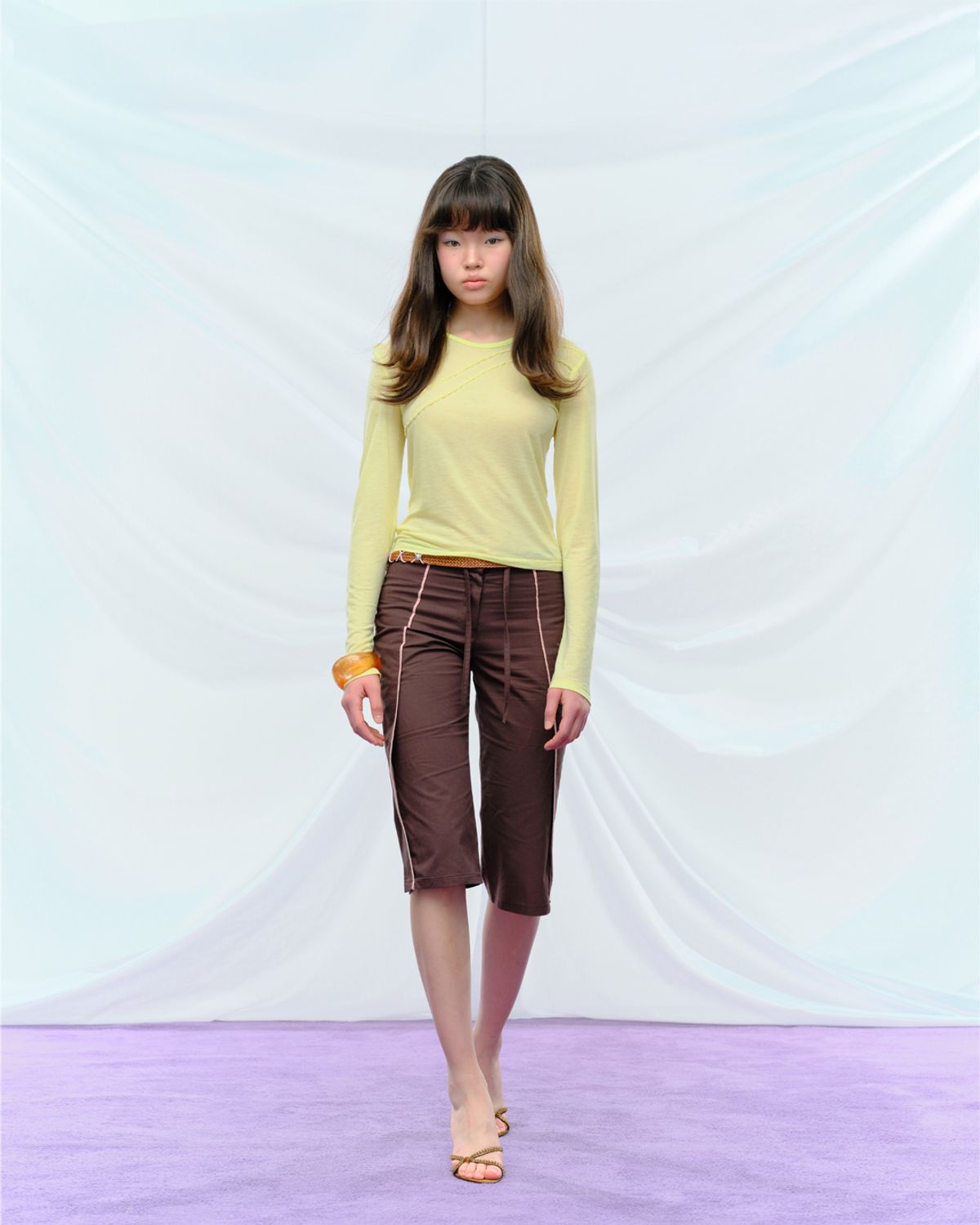퓨레(PUREE) Fontana Capri Pants Brown