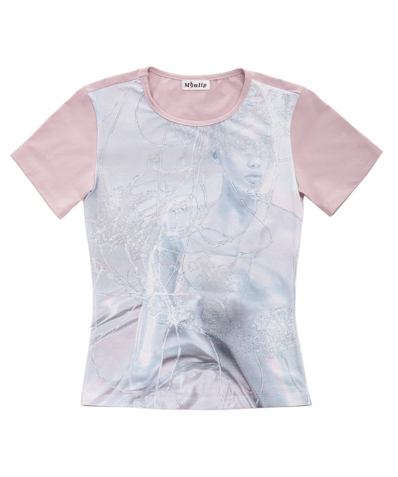 GRAPHIC PRINT T-SHIRTS/PINK