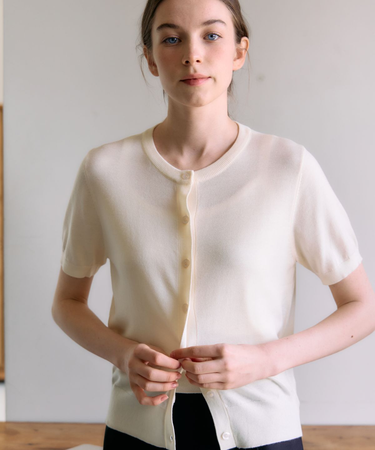 엘리오티(ELLIOTI) Pera Set-up Half Knit Ts_3Color