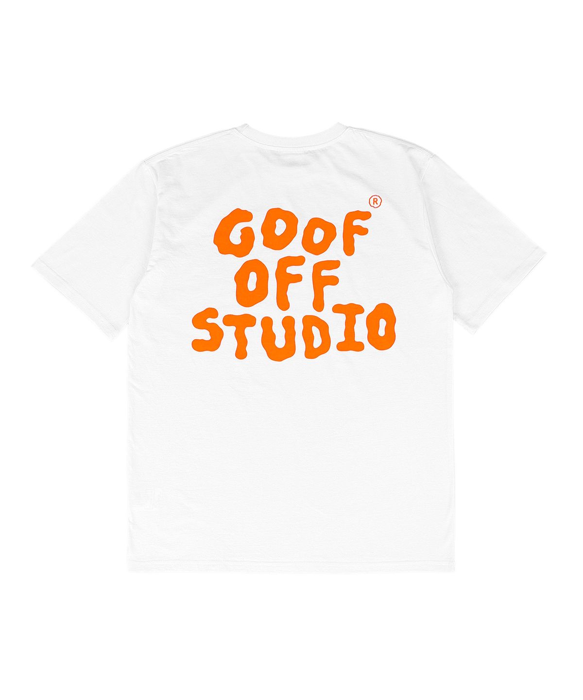 구프오프스튜디오(GOOFOFFSTUDIO) GOFS 메인 로고 티셔츠 화이트 ( 오렌지 )