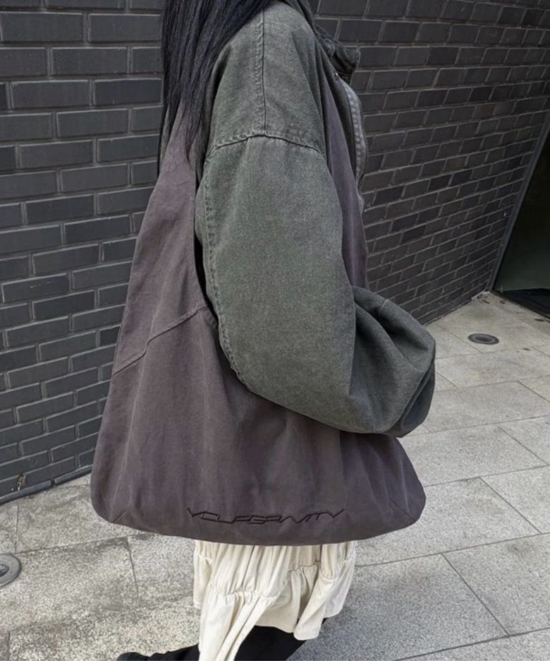 String Shoulder Bag - purple brown