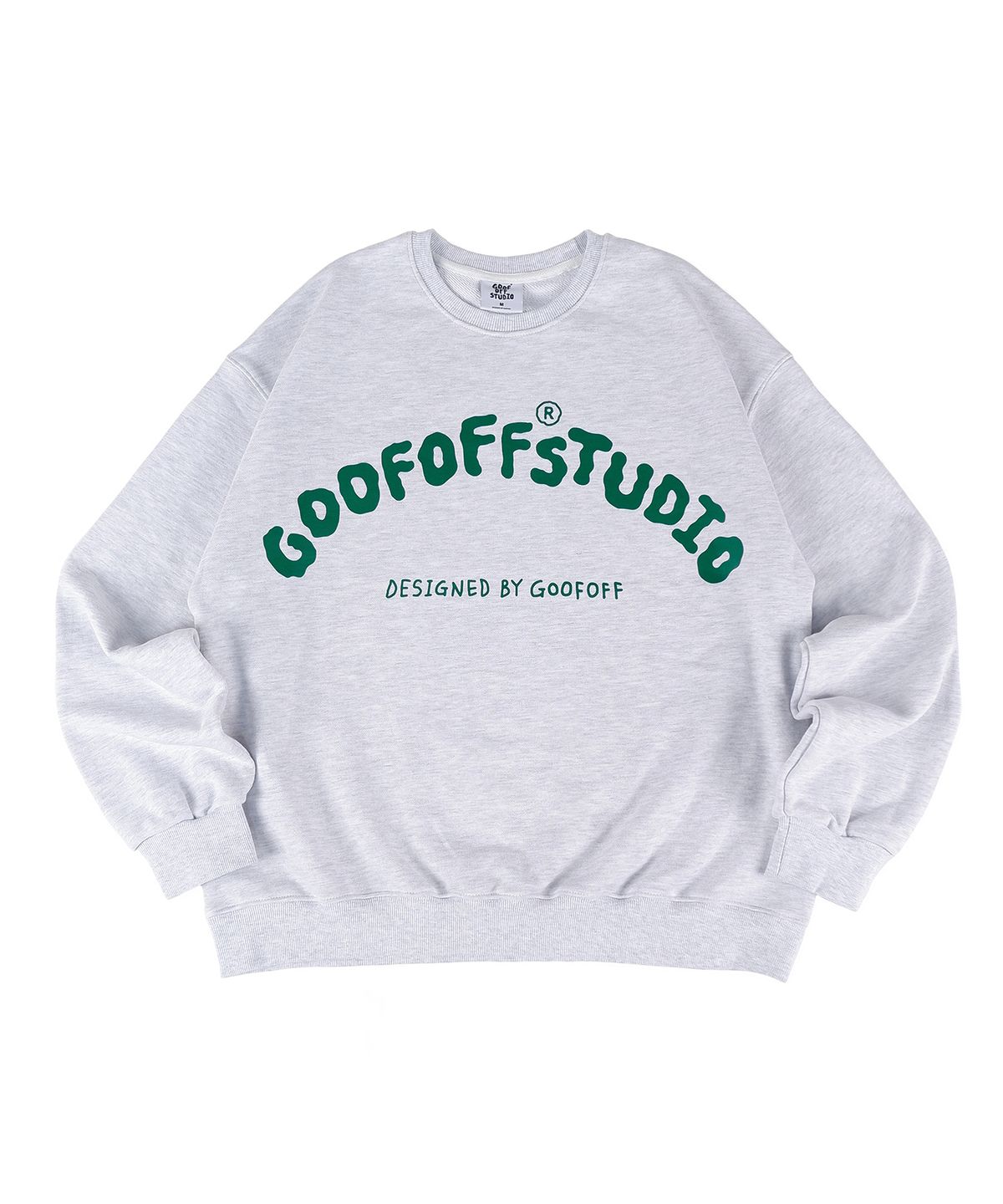 구프오프스튜디오(GOOFOFFSTUDIO) GOFS 로고 스웻 셔츠 - 에쉬 그레이