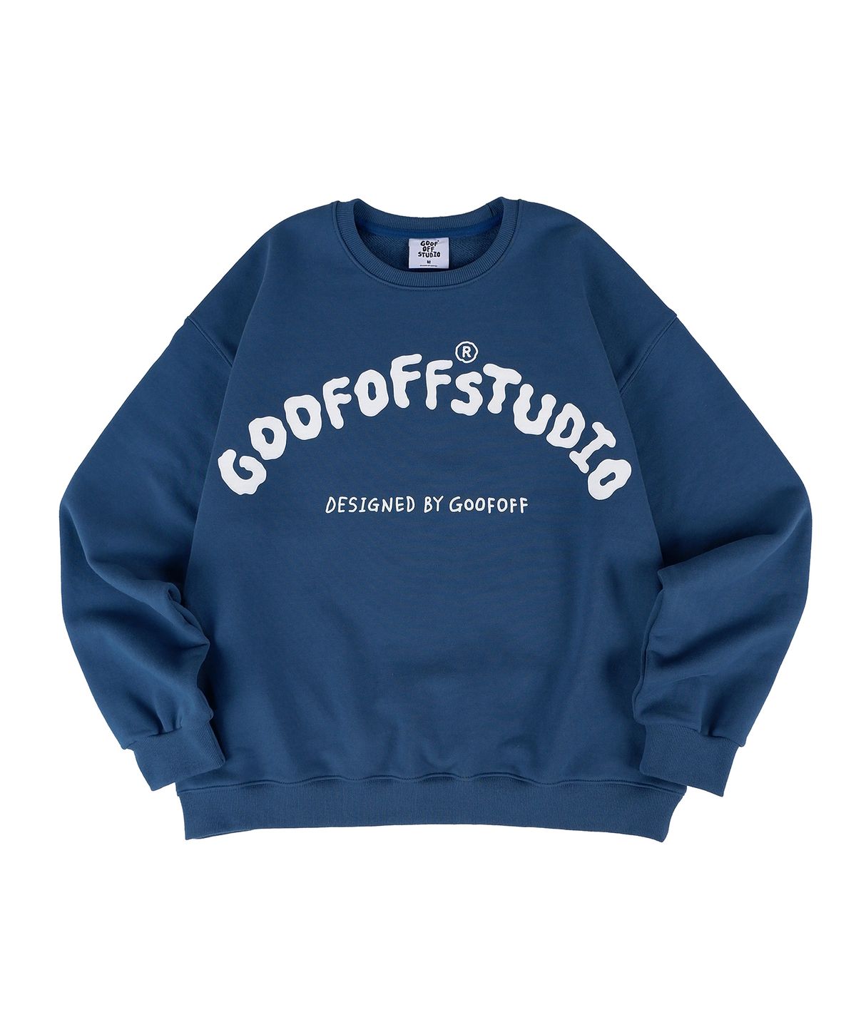 구프오프스튜디오(GOOFOFFSTUDIO) GOFS 로고 스웻 셔츠 - 딥 블루
