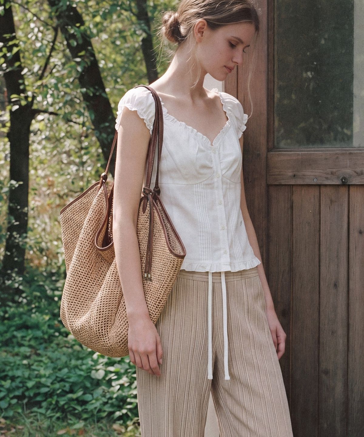 폴뉴아(FOLNUA) ARIA BAG-LAPIA (BEIGE)
