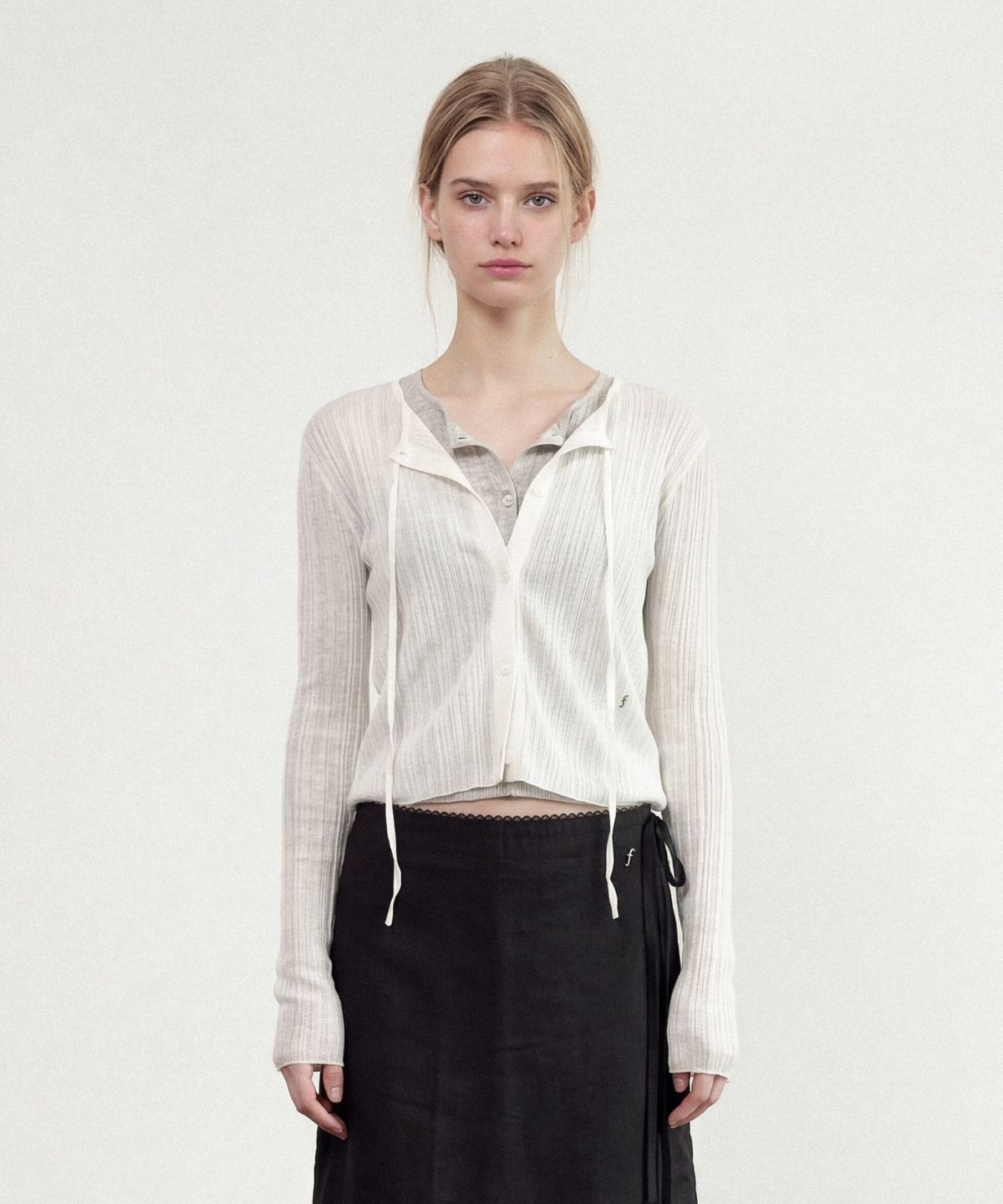 폴뉴아(FOLNUA) LEGER SHEER CARDIGAN (IVORY)