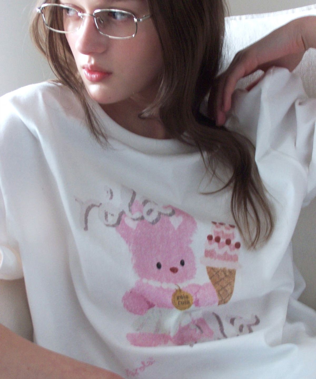 로라로라(ROLAROLA) RORABBIT FRIENDS T-SHIRT WHITE