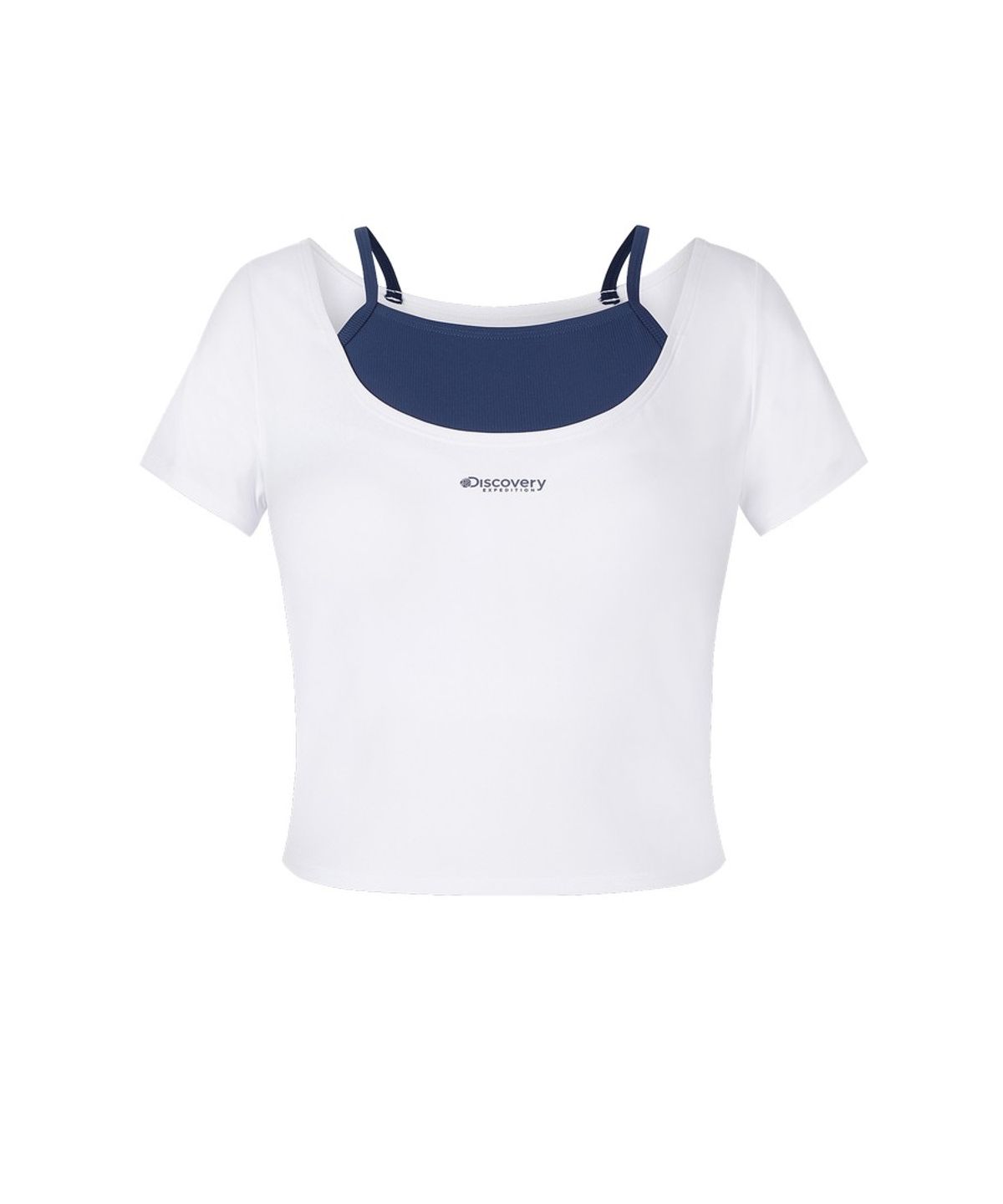 디스커버리 익스페디션(DISCOVERY EXPEDITION) 여성 반팔 크롭 래쉬가드 (WHITE)