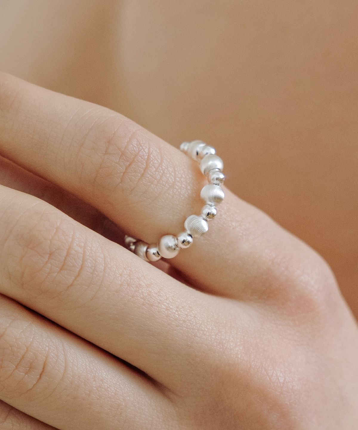 하스(HAS) [Silver 925] HMS013 Wave Ball Ring