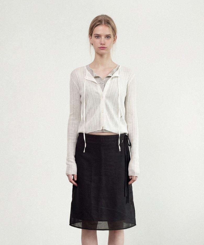 AUBE SHEER MIDI SKIRT (BLACK)