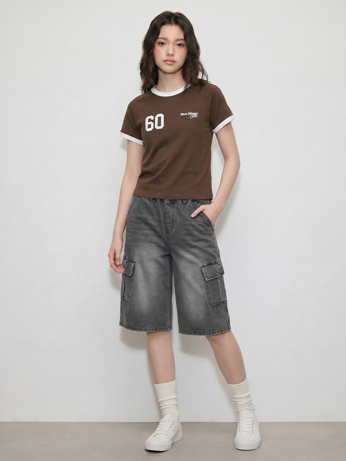 행텐 틴즈(HANGTEN TEENS) 틴즈 여아 6부 카고 버뮤다 팬츠_044(14570-156-401-10)