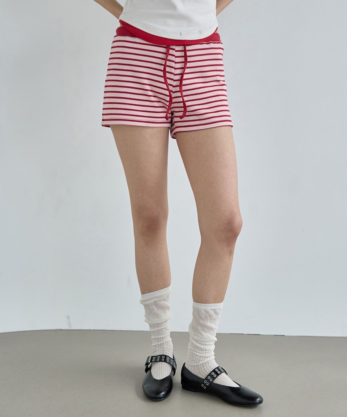 렌세(RENSE) Stripe Micro Shorts Pink