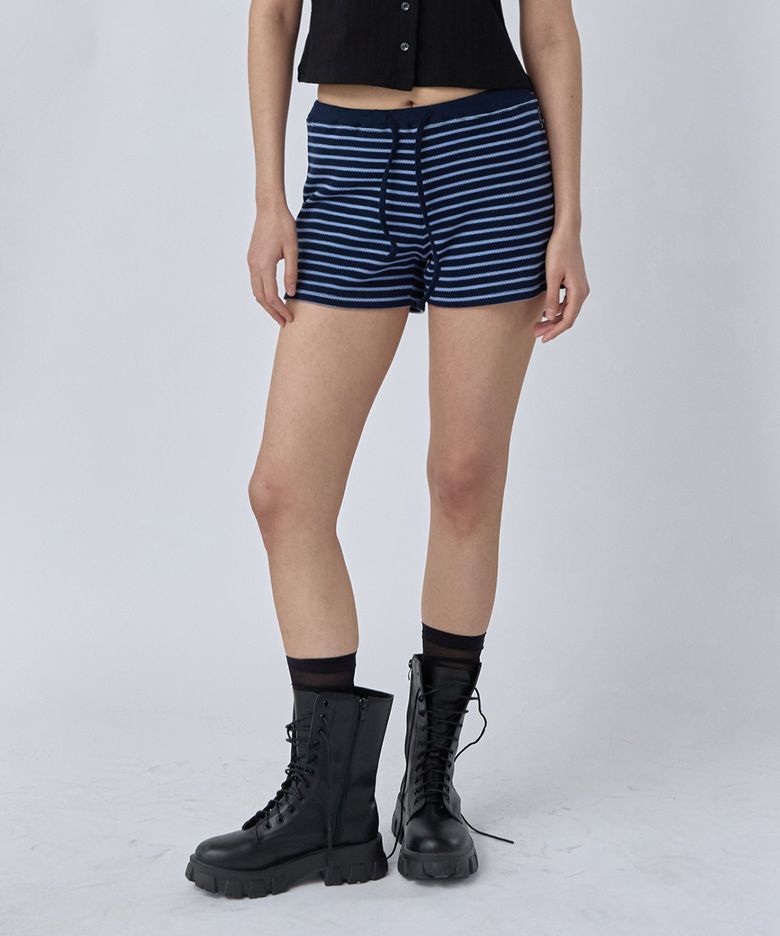 Stripe Micro Shorts Navy
