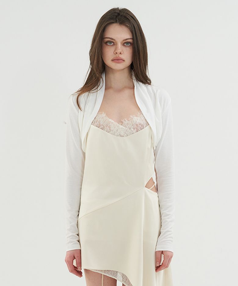 BALLERINA DRAPE CARDIGAN WHITE