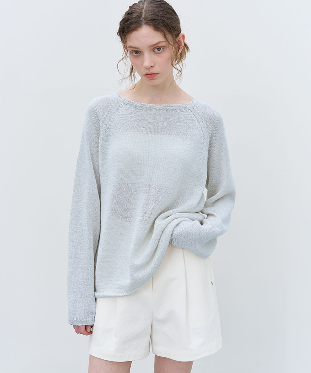 노운베러(KNOWNBETTER) Loose-fit paper knit [KNSS08KN02]_Sky blue
