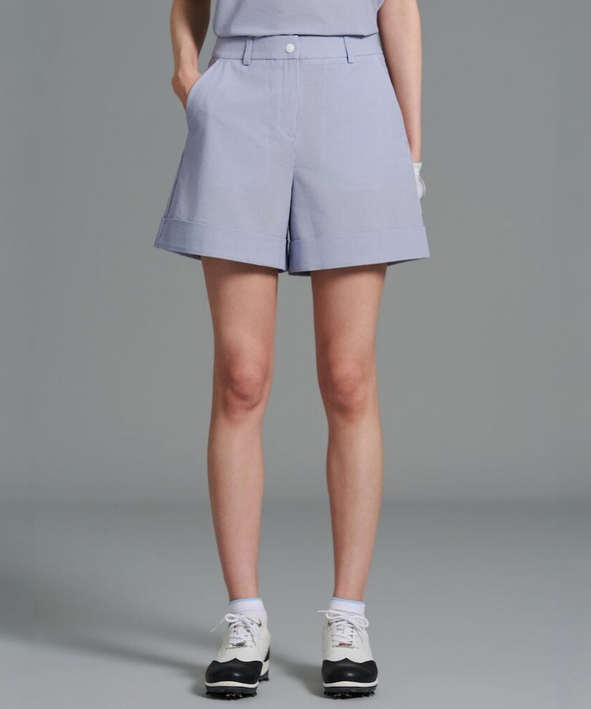 빈폴골프(BEANPOLE GOLF) 여성 시어서커 쇼츠 - 블루