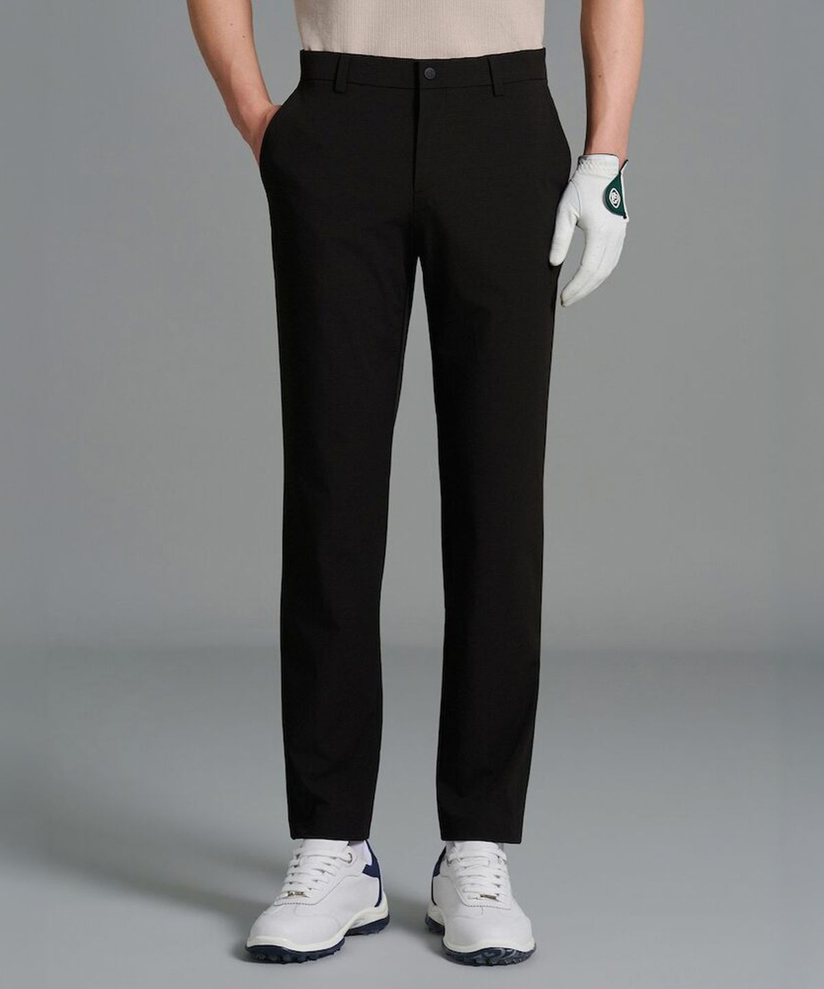 빈폴골프(BEANPOLE GOLF) 남성 투톤 텍스쳐 스트레이트 팬츠 - 블랙