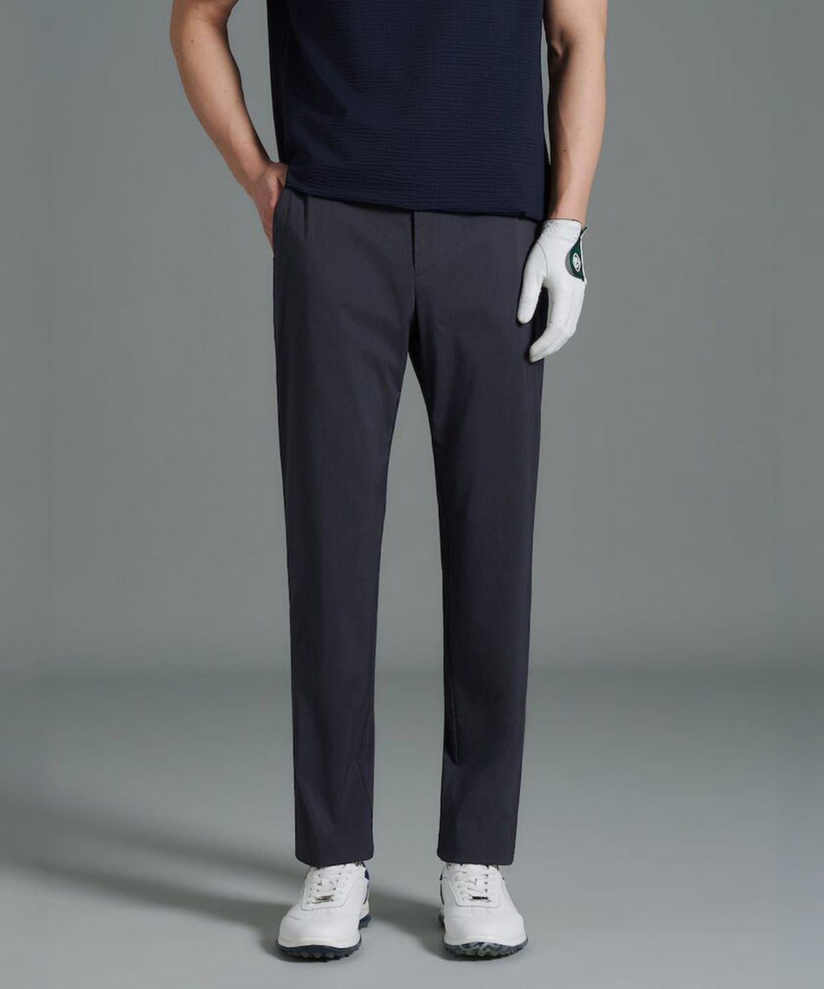 빈폴골프(BEANPOLE GOLF) 남성 여름 잔패턴 스트레이트 팬츠 - 네이비