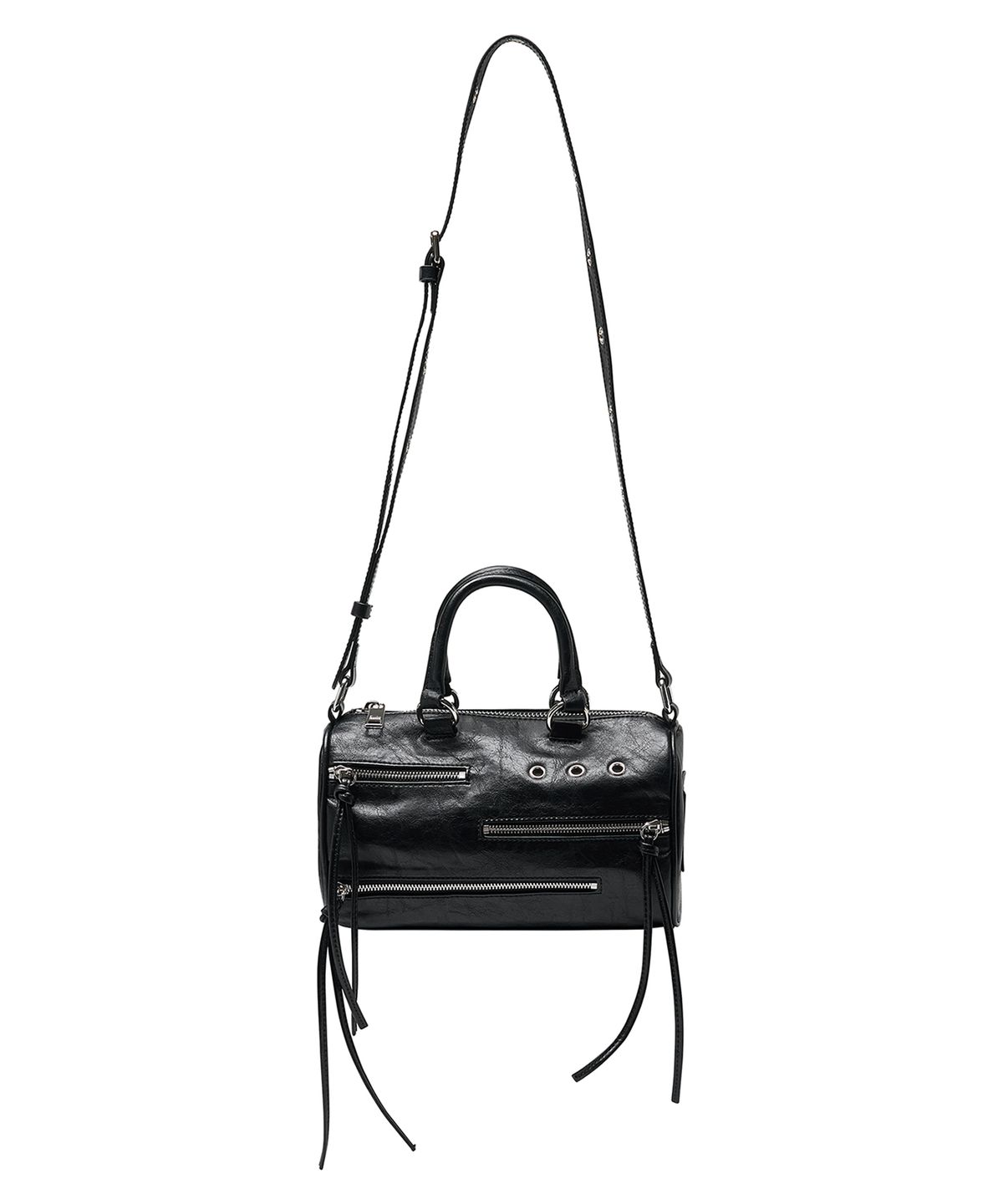 일리오(ILLIO) Black Zipper Rider Mini Bag