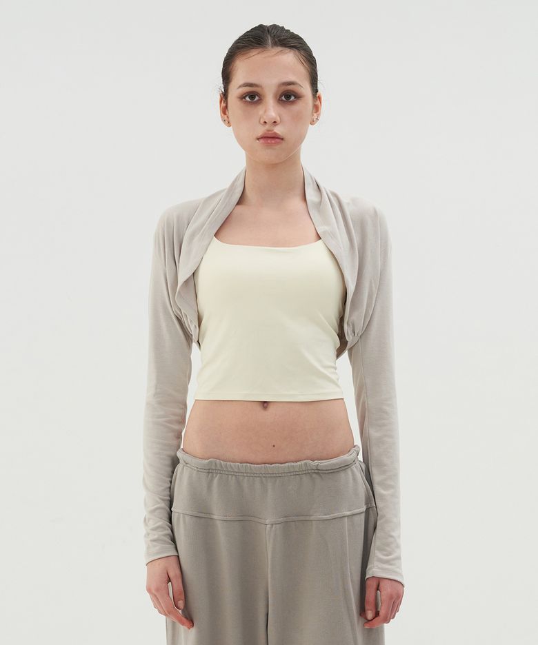 BALLERINA DRAPE CARDIGAN LIGHT KHAKI