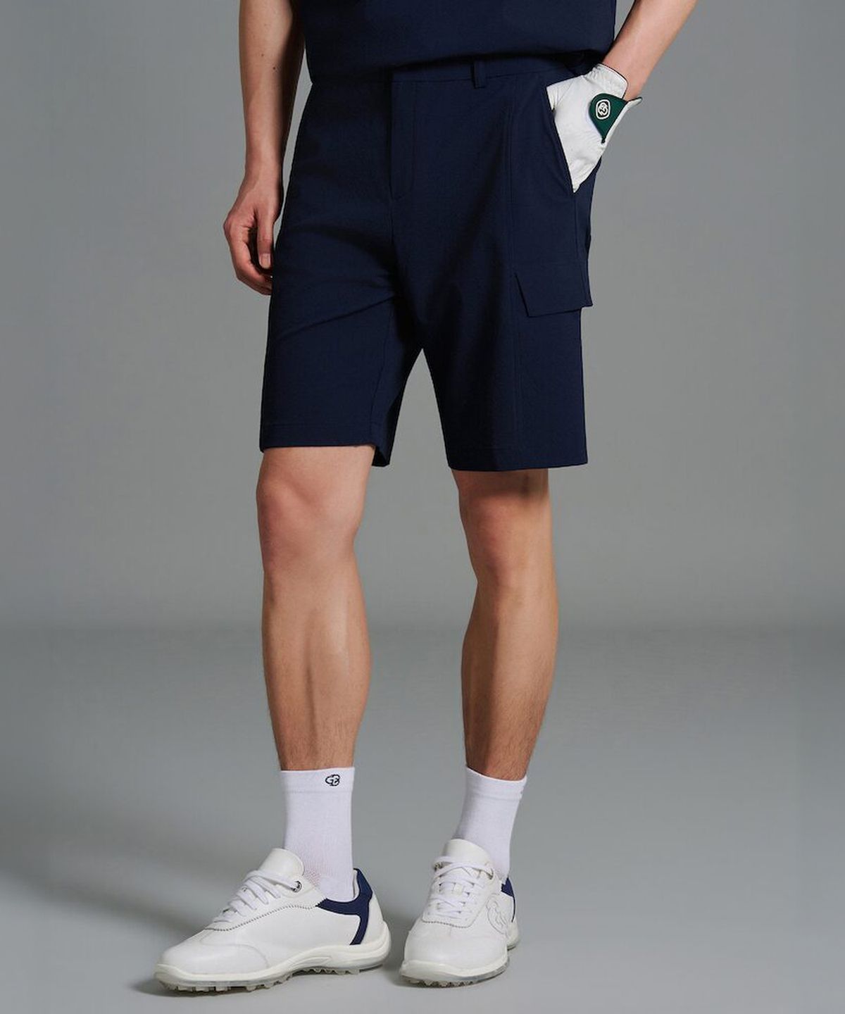 빈폴골프(BEANPOLE GOLF) 남성 시어서커 하프 팬츠 - 네이비