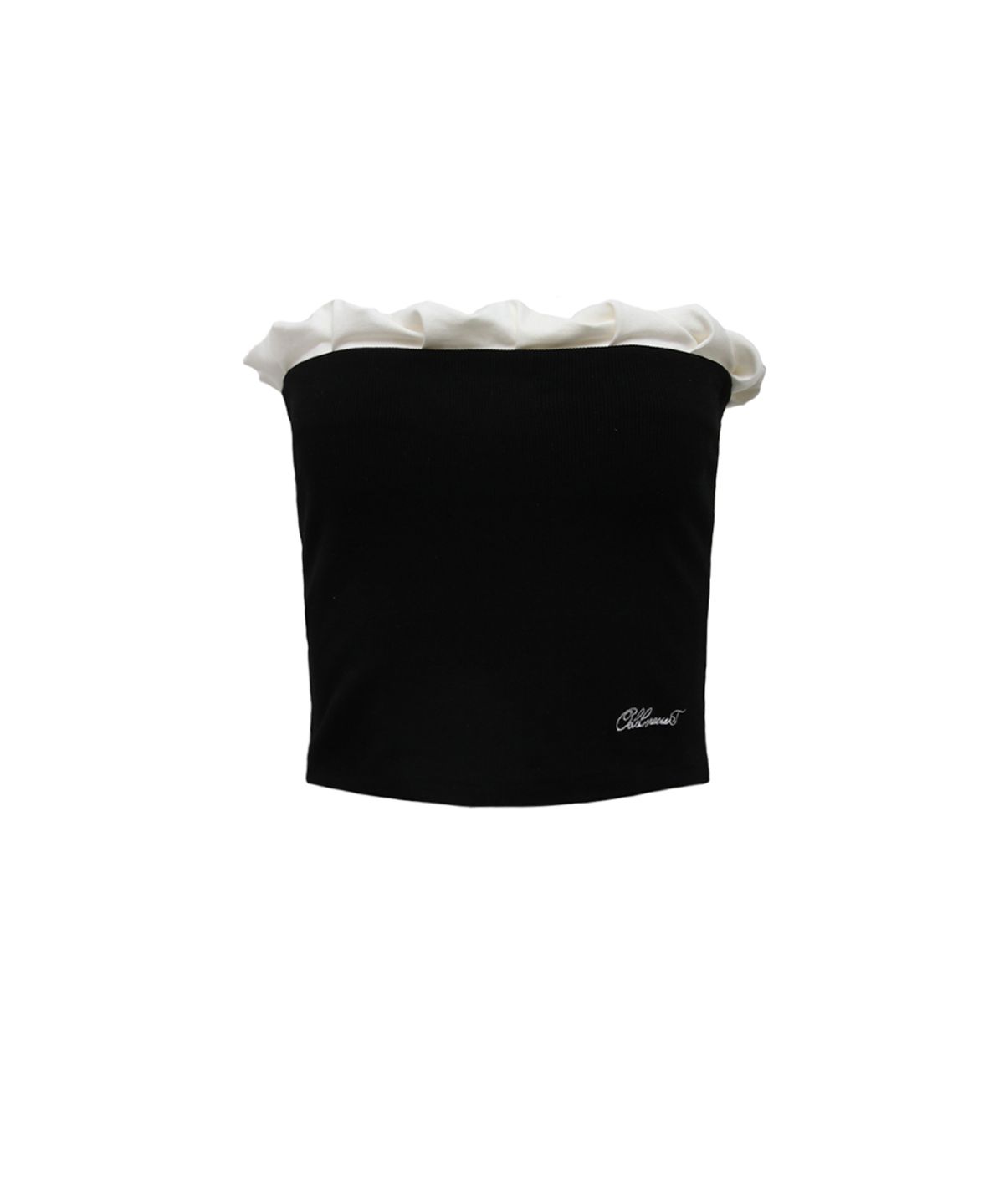 오드원아웃(ODDONEOUT) TWIST FRILL TOP BLACK