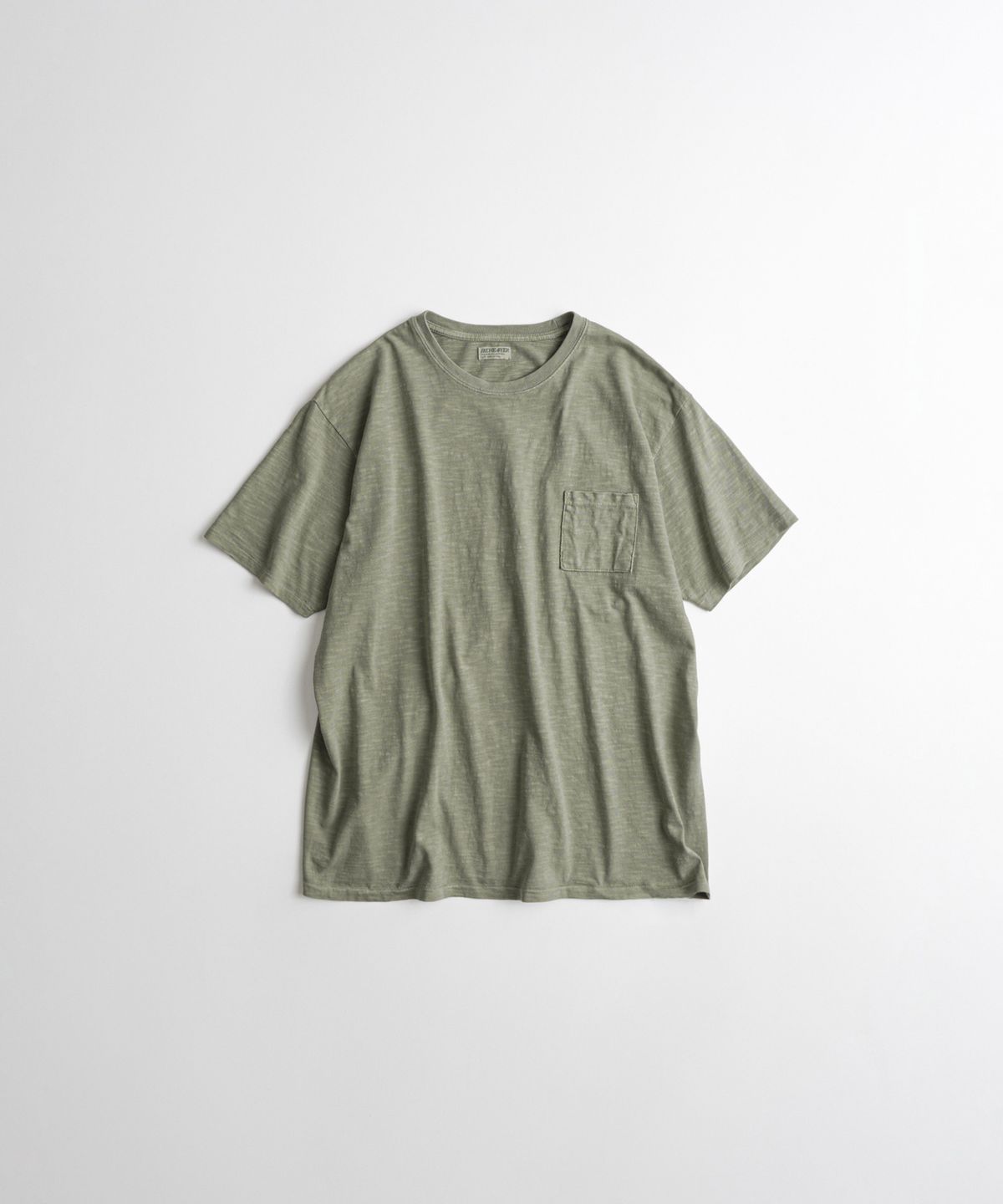 비헤비어(BEHEAVYER) SLUB COTTON TUBLAR T-SHIRTS olive