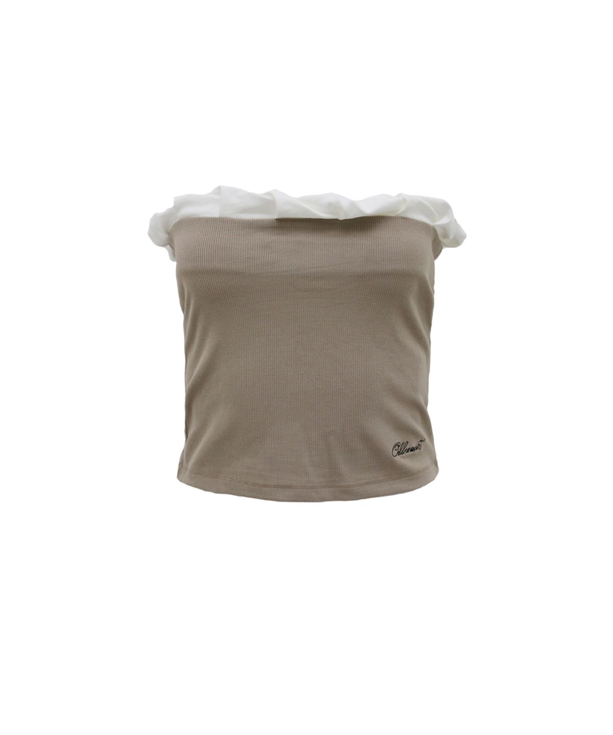 오드원아웃(ODDONEOUT) TWIST FRILL TOP BEIGE