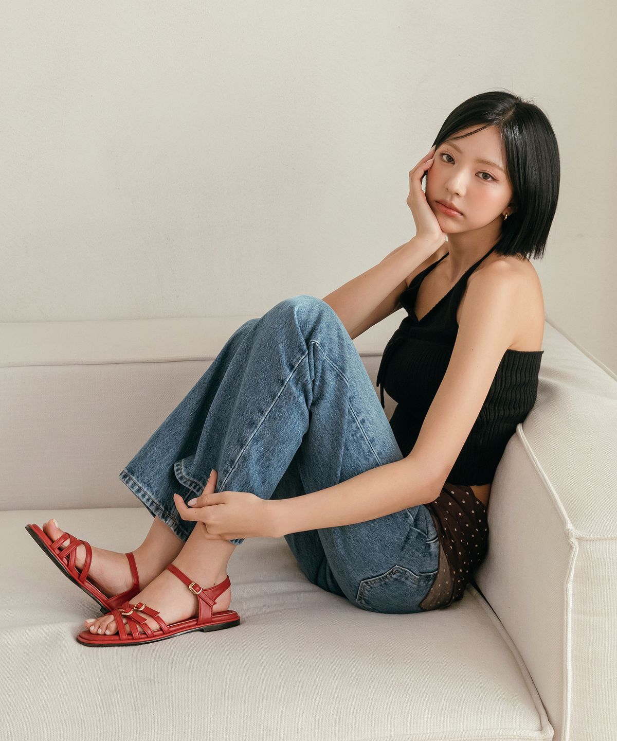 마크모크(MAC MOC) Sara 사라 데일리 크로스 스트랩 버클 샌들_5colors
