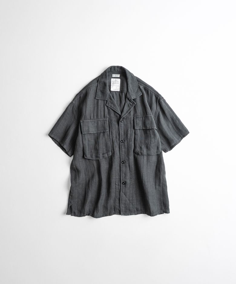 DYED HBT LINEN M43 1/2 SHIRTS anthracite